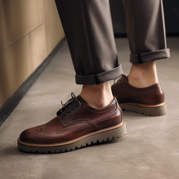 Formal black leather lace up shoes for men