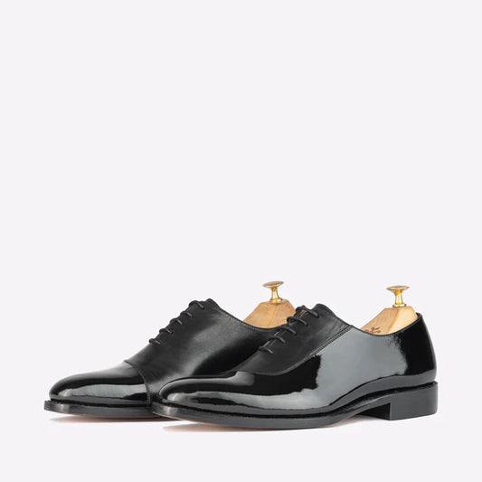 Repton Patent Black Oxford Shoes – Glossy Finish