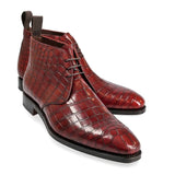Lexaitaliano Alligator Chukka Boots in Burgundy