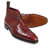 Lexaitaliano Alligator Chukka Boots in Burgundy