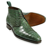 Lexaitaliano Alligator Chukka Boots in Green