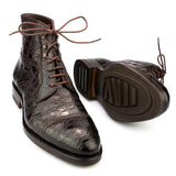 Lexaitaliano Ankle Boots in Brown Crocodile