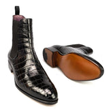 Lexaitaliano Chelsea Boots in Black Alligator