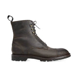 Lexaitaliano Cap Toe Boots in Dark Brown Waxy Commander