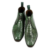 Lexaitaliano Alligator Chukka Boots in Green