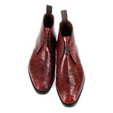 Lexaitaliano Alligator Chukka Boots in Burgundy