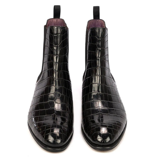 Lexaitaliano Chelsea Boots in Black Alligator