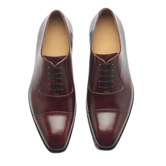 Adele-Adelaide Oxford - Burgundy Museum Calf | Hand Welted Contemporary Classics