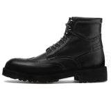 Troyes Height-Increasing Chunky Derby Boots – Black Italian Leather