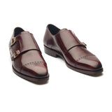 Aspen Double Monk Strap - Burgundy Museum Calf | Hand Welted
