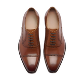 Bemer-Quarter Brogue Oxford - Cognac | Hand Welted