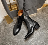 Leather Fiorina Slip On Zipper Pointed Boots for Men