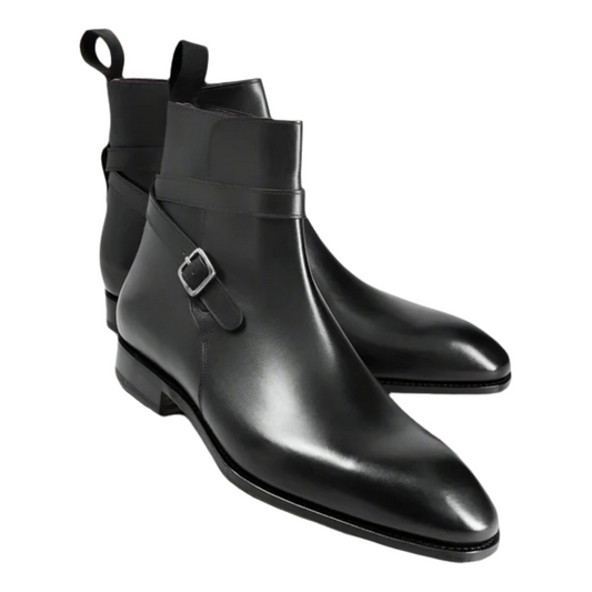 Black Leather Alvor Slip On Jodhpur Boots