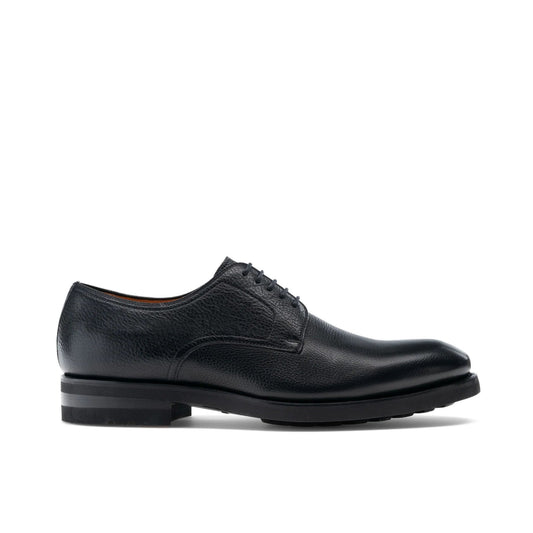 Black Leather Congleton Chunky Derby Shoes