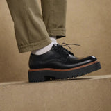 Black Leather Eros Chunky Derby Shoes