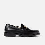 Black Leather Mago Horse Bit Loafers