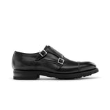 Black Leather Portneuf Chunky Monk Strap Shoe