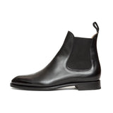 Black Leather Fenland Slip On Chelsea Boots