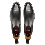 Black Leather Fenland Slip On Chelsea Boots