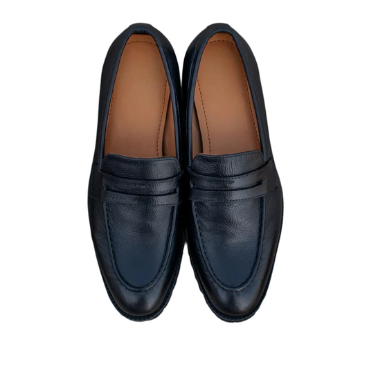 Black Leather Joliette Loafers