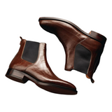 Croc Print Leather & Suede Seville Slip On Chelsea Boots in different color