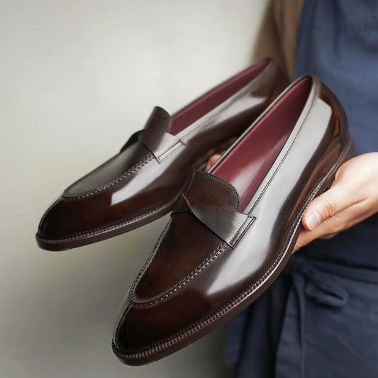 Brown Leather Nereida Love Knot Loafers