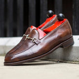 Brown Leather Palmela Horsebit Loafers