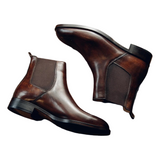 Croc Print Leather & Suede Seville Slip On Chelsea Boots in different color