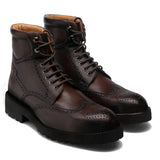 Brown Leather Troyes Chunky Derby Boots