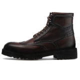 Brown Leather Troyes Chunky Derby Boots