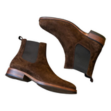 Croc Print Leather & Suede Seville Slip On Chelsea Boots in different color