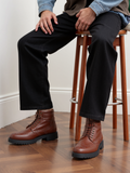 Brown Leather Troyes Chunky Derby Boots