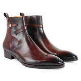 Brown Mirror Glossed Patina Jodhpur Boots