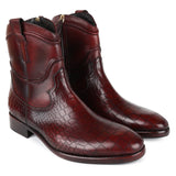 Burgundy Patina Mirror Glossed Croco Detail Cowboy ZipBoot.
