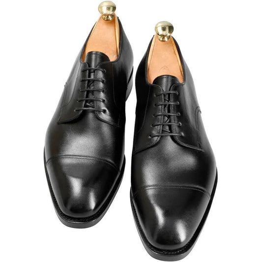 CAPTOE DERBY SHOES IN BLACK BOXCALF