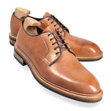 PLAIN TOE BLUCHER SHOES IN NATURAL CORDOVAN