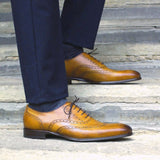 Cambridge Wingtip Oxford Brogue – Almond Tan