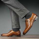 Cambridge Wingtip Oxford Brogue – Light Tan