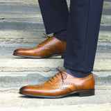 Cambridge Wingtip Oxford Brogue – Light Tan