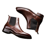 Croc Print Leather & Suede Seville Slip On Chelsea Boots in different color