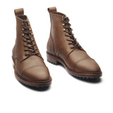 Dixon Cap-Toe Derby Boot – Rugged Elegance in Brown Pullup Leather