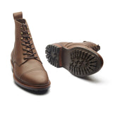 Dixon Cap-Toe Derby Boot – Rugged Elegance in Brown Pullup Leather