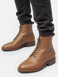 Dixon Cap-Toe Derby Boot – Rugged Elegance in Brown Pullup Leather