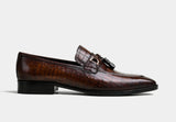 Dorian men Croc Brown Tassel Loafers