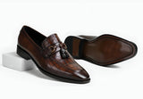 Dorian men Croc Brown Tassel Loafers