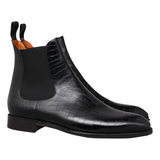 Black Leather Fenland Slip On Chelsea Boots