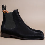 Black Leather Fenland Slip On Chelsea Boots
