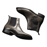 Croc Print Leather & Suede Seville Slip On Chelsea Boots in different color