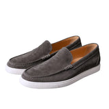 Grey Suede Leather Anthea Slip On Sneakers