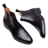Black leather men Chelsea boots
